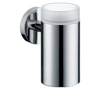 Hansgrohe Logis Wall-Mounted Chrome Toothbrush Tumbler With Matt Glass