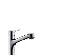 hansgrohe M5216-H170 Kitchen Tap, Pull-Out Spray, Hose Box, 150° Swivel Range, chrome