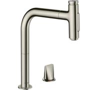 hansgrohe M7120-H200 2-Hole Kitchen Tap, Hose Box, Selectable Swivel Range, Pull-Out Spray