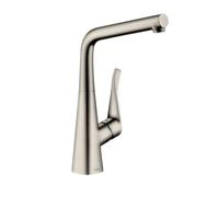 hansgrohe Metris Kitchen Tap 320, selectable Swivel Range, stainless steel