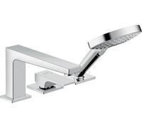 hansgrohe Metropol 3-hole rim-mounted single lever bath mixer with lever handle for Secuflex, chrome, 32550000