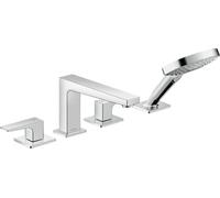 hansgrohe Metropol - 4-hole deck-mounted bathtub fitting with 2 outlets chrome