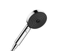 hansgrohe Pulsify S 4-inch Modern Handheld Shower Head 3-Spray PowderRain, IntenseRain, Pulsating Massage in Chrome, 24112001