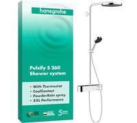 hansgrohe Pulsify S Showerpipe 260 1jet PowderRain Thermostatic Mixer Shower - Chrome