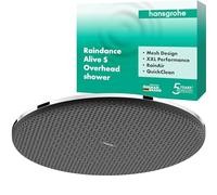 hansgrohe Raindance Alive S - Head Shower, Shower Head Round (300 mm), Rainfall Shower Head 1 Spray (PowderRain) for Wall or Ceiling mounting, Anti-limescale, Chrome, 24520000