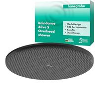 hansgrohe Raindance Alive S - Head Shower, Shower Head Round (300 mm), Rainfall Shower Head 1 Spray (PowderRain) for Wall or Ceiling mounting, Anti-limescale, matt Black, 24520670