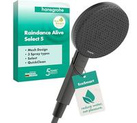 hansgrohe Raindance Alive Select S - Water-Saving Shower Head 7,1 l/min (EcoSmart), Hand Shower Round with 3 Sprays (incl. PowderRain), with Anti-limescale Function, Brushed Black Chrome, 24511340