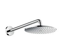 hansgrohe Raindance S - head shower with shower arm, shower head round (⌀ 240 mm), rainfall shower head 1 spray for wall mounting, anti-limescale, chrome, 27607000