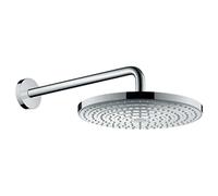 hansgrohe Raindance Select S - head shower with shower arm, shower head round (⌀ 300 mm), rainfall shower head 2 sprays for wall mounting, anti-limescale, chrome, 27378000