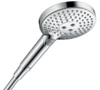 hansgrohe Raindance Select S Shower Head, Hand Shower with 3 Jet Types (Including PowderRain), Round Shower Head (Diameter 120 mm), Shower Head with Anti-Limescale Function, Brushed Bronze