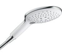 hansgrohe Raindance Select S - shower head, hand shower round (150 mm) with 3 sprays, with anti-limescale function, white/chrome, 28587400