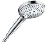 hansgrohe Raindance Select S Shower Head, Hand Shower with 3 Jet Types (Including PowderRain), Round Shower Head (Diameter 120 mm), Shower Head with Anti-Limescale Function, Polished Gold Look