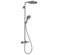 Hansgrohe Raindance Select S Showerpipe 240 1jet PowderRain with thermostatic shower mixer, brushed black chrome, 27633340