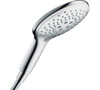 hansgrohe Raindance Select S - water-saving shower head 9 l/min (EcoSmart), hand shower round (⌀ 150 mm) with 3 sprays, with anti-limescale function, chrome, 28588000