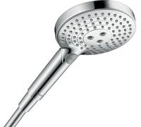 hansgrohe Raindance Select S - Water-Saving Shower Head max. 6 l/min (EcoSmart+), Hand Shower Round with 3 Sprays (incl. PowderRain), with Anti-limescale Function, Chrome, 26516000
