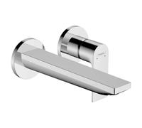 Hansgrohe Rebris E Basin Mixer Tap for Concealed Installation Wall-Mounted with Spout 20 cm, Chrome, 72568000