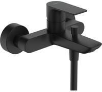 Wall Mounted Bath Shower Mixer Tap Hansgrohe Rebris E 114x197mm Black Mat