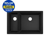 Hansgrohe S51 Kitchen Sink 1.5 Bowl Graphite Black Undermount SilicaTec 710mm