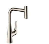 hansgrohe M51 - Single lever kitchen mixer 300 with pull-out spray stainless steel look