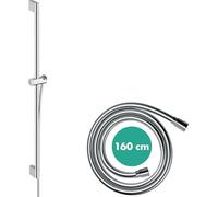 Hansgrohe Shower Rail Pulsify S, Shower Raiser Rail 65 cm with Shower Head Holder And Isiflex Shower Hose 1.60 m, Chrome, 24401000