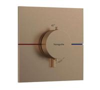 Thermostatic Shower Mixer Hansgrohe ShowerSelect Comfort E 1 outlet Recessed 155x155mm Brushed bronze