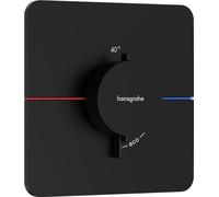 hansgrohe ShowerSelect Comfort Q - thermostat conceiled, bathroom tap with safety stop at 40 °C, thermostat for showers and bath tubs, shower mixer for 3 functions, matt black, 15588670