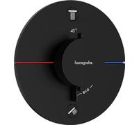 hansgrohe ShowerSelect Comfort S - thermostat conceiled, bathroom tap with safety stop at 40 °C, thermostat round for showers and bath tubs, shower mixer for 2 functions, matt black, 15554670