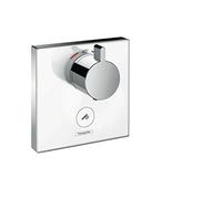 hansgrohe ShowerSelect Glass Thermostatic highflow Mixer for Multiple outlets, White/Chrome 15735400