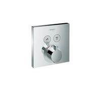Hansgrohe ShowerSelect Modern 1-Handle 6-inch Wide, Temperature Memory, Thermostatic Valve Trim Only, with Diverter in Chrome, 15763001 2 Function Finish, S