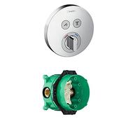 hansgrohe ShowerSelect S mixer for 2 outlets, chrome and basic set bundle