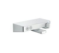 hansgrohe ShowerTablet Select - Exposed thermostatic bathtub mixer with 2 outlets chrome / white