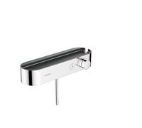 hansgrohe ShowerTablet Select - shower thermostat exposed, shower tap with safety stop at 40 °C, thermostat for showers, shower mixer for 1 function, chrome, 24360000