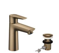 hansgrohe Talis E - Single Lever Basin Mixer 110 with pop-up waste set brushed bronze
