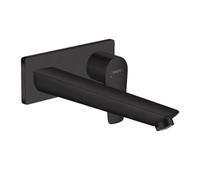 Talis E Single lever basin mixer for concealed installation with spout 22.5 cm, Matt black, free flow waste (71734670)