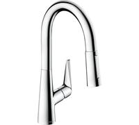hansgrohe Talis S Kitchen Tap 160, Pull-Out Spray, 110°/150° Swivel Range, chrome