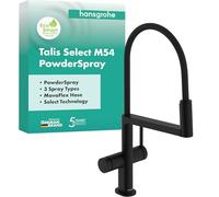 hansgrohe Talis Select M54 PowderSpray - kitchen tap with pull-out spray, SemiPro, 3 sprays, kitchen sink tap with spout height 210 mm, kitchen mixer tap with swivel spout, matt black, 72861670
