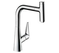 hansgrohe Talis Select S Kitchen Tap 220, Pull-Out Spout, 110°/150° Swivel Range, chrome