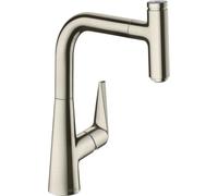 hansgrohe Talis Select S Kitchen Tap 220, Pull-Out Spout, 110°/150° Swivel Range, stainless steel