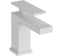 hansgrohe Tecturis E - bathroom tap without waste, energy-saving (CoolStart), bathroom sink tap with spout height 80 mm, basin mixer tap water-saving (EcoSmart+), matt white, 73001700