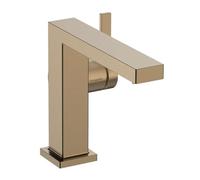 hansgrohe Tecturis E Fine - bathroom tap with push-open waste, energy-saving (CoolStart), bathroom sink tap with spout height 110 mm, basin mixer tap water-saving (EcoSmart+), brushed bronze, 73020140