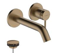 Wall Mounted Basin Tap Hansgrohe Tecturis S Recessed 165mm Brushed bronze