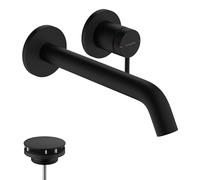 hansgrohe Tecturis S - Bathroom tap Wall-Mounted for Concealed Installation, Bathroom Sink Water tap with spout 22,5cm, Bathroom Mixer tap Water-Saving (EcoSmart+), matt Black, 73351670