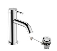 Single Hole Mixer Tap Hansgrohe Tecturis S CoolStart waste puller Start/Stop 80mm Chrome