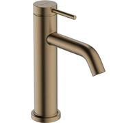 hansgrohe Tecturis S - bathroom tap without waste set, energy-saving (CoolStart), bathroom sink water tap with spout height 110mm, bathroom mixer tap water-saving (EcoSmart+), brushed bronze, 73312140