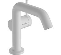 Single Hole Mixer Tap Hansgrohe Tecturis S Fine CoolStart Start/Stop 110mm White Matt