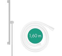 hansgrohe Unica S Puro Shower Rail 65 cm with Isiflex 160 cm Shower Hose and Easy Slide Shower Head Mount, Matt White