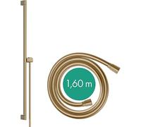 hansgrohe Unica S Puro Shower Rail 90 cm with Isiflex 160 cm Shower Hose and Easy Slide Shower Head Mount, Brushed Bronze