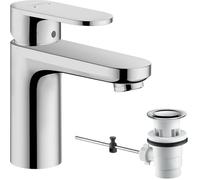Single Hole Mixer Tap Hansgrohe Vernis Blend with pop-up waste set in plastic Chrome