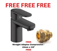 Hansgrohe Vernis Blend Basin Mixer Tap Black 71580670 + Free 15mm Adaptor WRAS