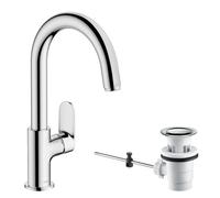 hansgrohe Vernis Blend EcoSmart Basin Mixer Tap with Swivel Spout Chrome
